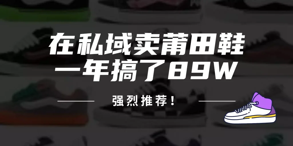 [36]2024年私域卖莆田鞋，年入 89W，强烈推荐！
